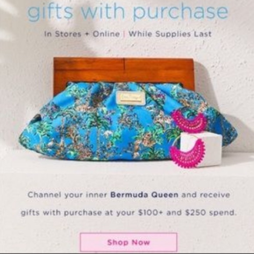 GWP Bermuda Clutch in Blue Thistle Tiger Queen Lilly Pulitzer - Picture 2 of 6